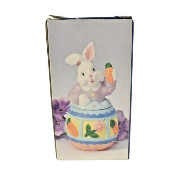 Vintage Nobel Hall 4 inch Ceramic Mini Bunny Egg Candle with box - Picture 5 of 7
